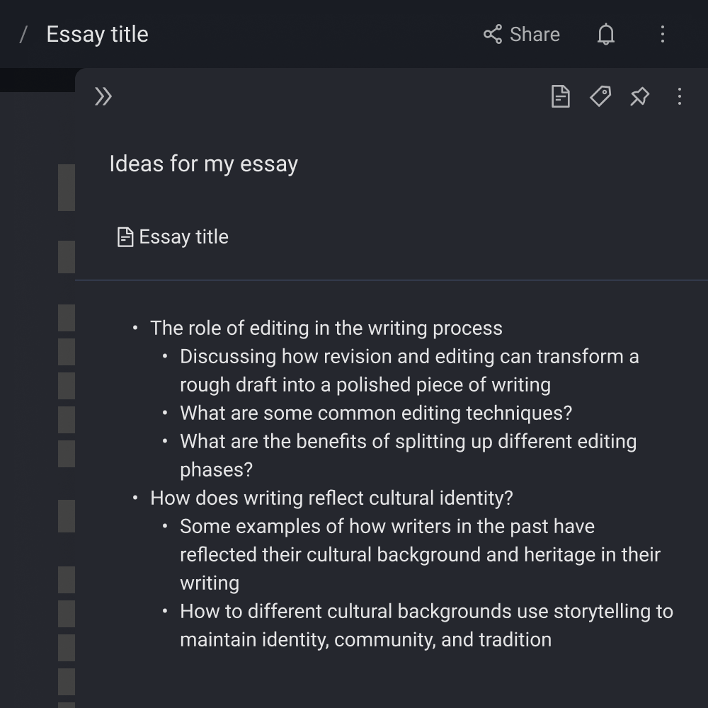 Brainstorm ideas